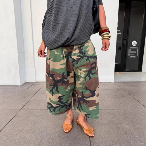 Chic Camo Wide Leg Capris